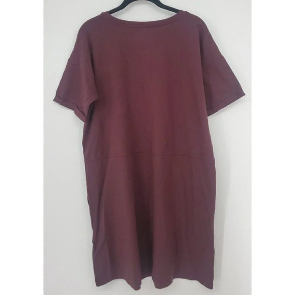 Eileen Fisher Shirt Tunic Dress Womens Brown Organic Cotton Spandex Stretch PM - Picture 5 of 11